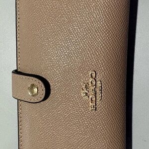 Coach Taupe Textured Wallet